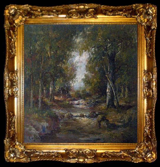 framed  unknow artist River in a forest, ta009-2